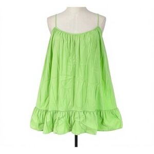 Talulah Women's Green Oversized Sleeveless Dress Size S Short Ruffled Hem
